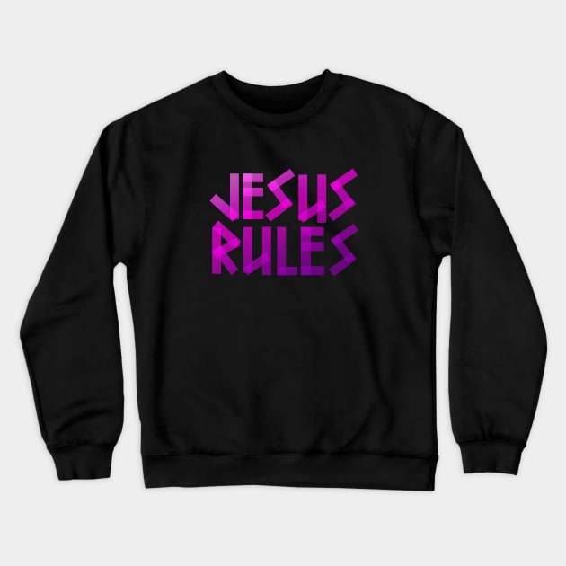 Jesus Rules - Bible - D3 Designs Crewneck Sweatshirt by D3Apparels